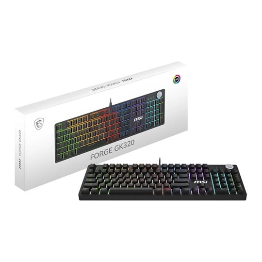 MSI FORGE GK320 Wired Black Red Switch UK RGB Mechanical Gaming Keyboard : image 1