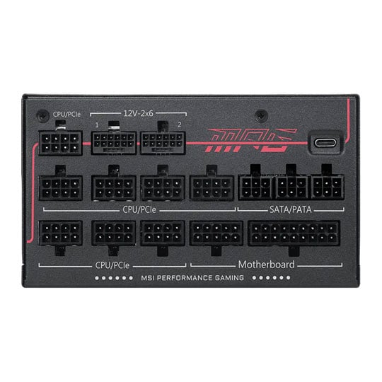 MSI MPG AI1300TS PCIE5 1300W Fully Modular 80+ Titanium ATX 3.1 Black Power Supply : image 4