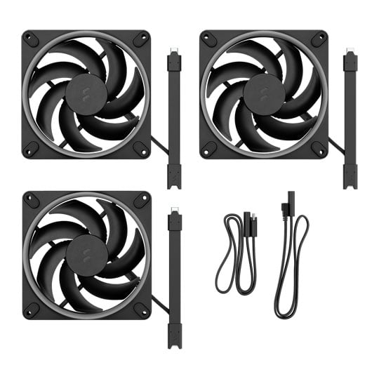 Refurbished Fractal Design Momentum 14 RGB 140mm Fractal-Connect PWM Cooling Fan Black (3-Pack) : image 4