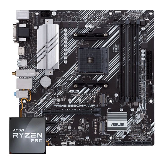 ASUS PRIME B550M-A Wi-Fi II + AMD Ryzen 5 PRO 4650G MPK CPU/Motherboard Bundle : image 1