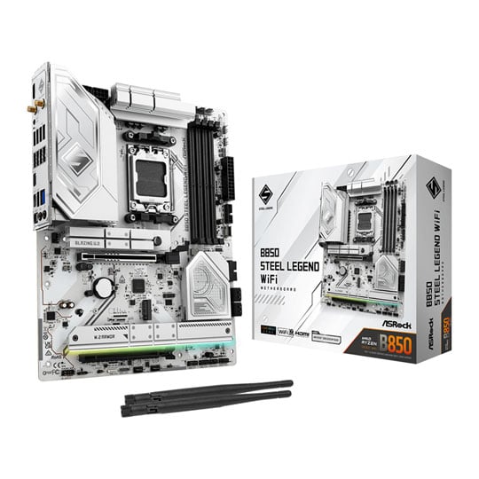 ASRock AMD B850 Steel Legend WiFi AM5 DDR5 PCIe 5.0 ATX Motherboard : image 1