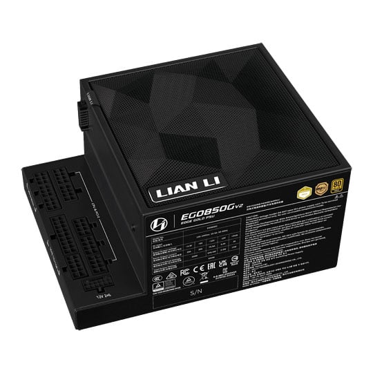 Lian Li EDGE Gold V2 850W Cybenetics Gold ATX 3.1 Black Power Supply : image 2