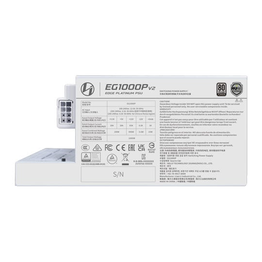 Lian Li EDGE Platinum V2 1000W Cybenetics Platinum ATX 3.1 White Power Supply with EDGE Hub V2 : image 3
