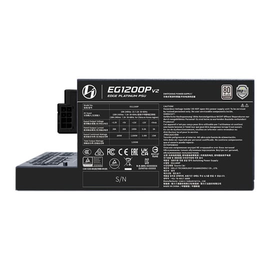 Lian Li EDGE Platinum V2 1200W Cybenetics Platinum ATX 3.1 Black Power Supply with EDGE Hub V2 : image 3