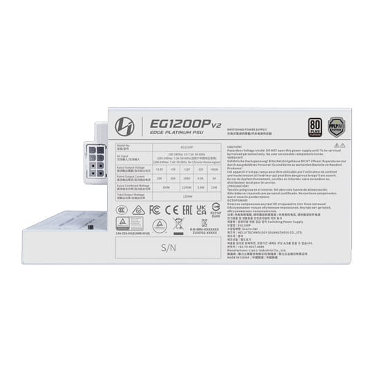 Lian Li EDGE Platinum V2 1200W Cybenetics Platinum ATX 3.1 White Power Supply with EDGE Hub V2 : image 3