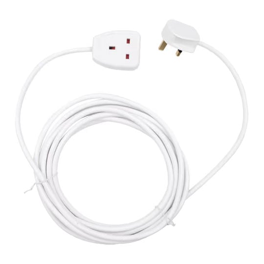 Tower 5 Metre 1 Socket Individually Mains Extension Lead White : image 1