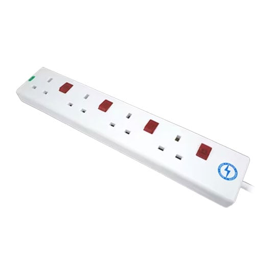 Scan 0.75 Metre 4 Socket Individually Switched Mains Extension Lead White : image 1