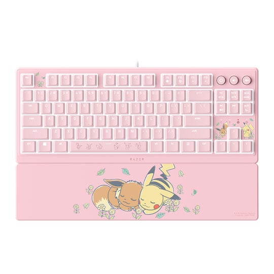 Razer Ornata V3 Tenkeyless Pokémon Pikachu / Eevee Ed Wired US RGB Gaming Keyboard