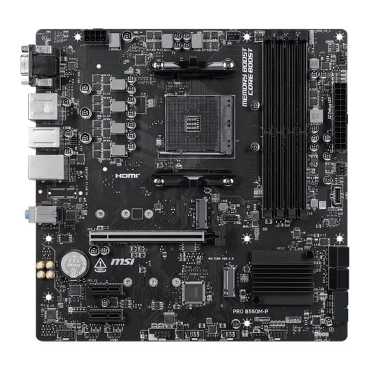 MSI PRO B550M-P AM4 DDR4 PCIe 4.0 Micro-ATX Motherboard MSI PRO B550M-P AM4 DDR4 PCIe 4.0 Micro-ATX Motherboard