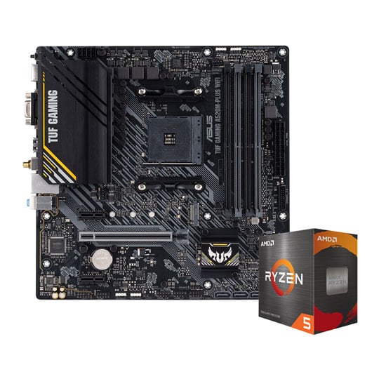 ASUS TUF GAMING A520M-PLUS WIFI Motherboard + AMD Ryzen 5 5500 Bundle : image 1