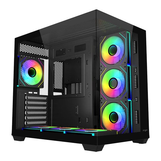 FSP M341 Black RGB Mid Tower Tempered Glass PC Case : image 1