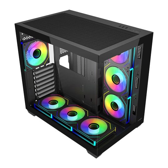 FSP M341 Black RGB Mid Tower Tempered Glass PC Case : image 2