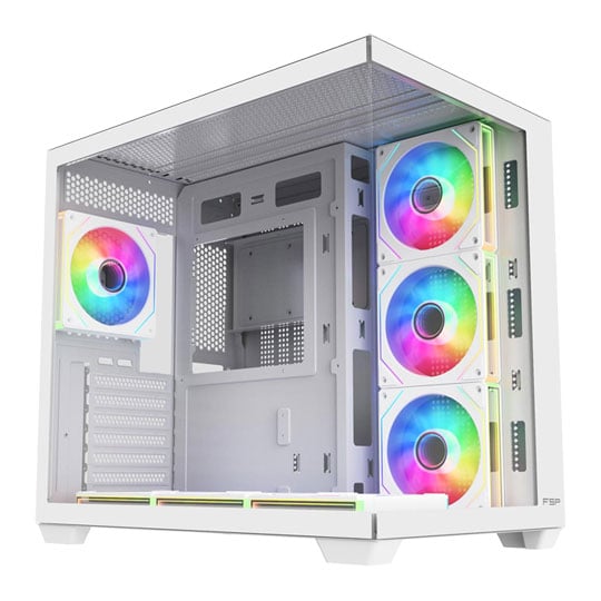FSP M341 White RGB Mid Tower Tempered Glass PC Case : image 1