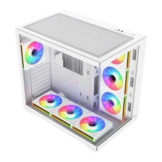 FSP M341 White RGB Mid Tower Tempered Glass PC Case : image 2