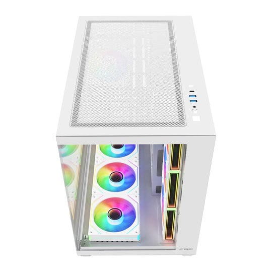 FSP M341 White RGB Mid Tower Tempered Glass PC Case : image 3