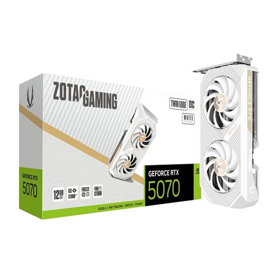ZOTAC NVIDIA GeForce RTX 5070 Twin Edge OC White Edition 12GB Blackwell Graphics Card : image 1