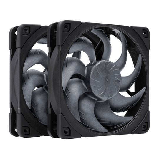 Noctua NF-A12x25 G2 PWM Sx2 PP chromax.black 120mm Black PWM Dual Fan Pack : image 1
