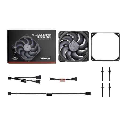 Noctua NF-A12x25 G2 PWM chromax.black 120mm Black PWM Fan : image 4