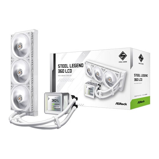ASRock Steel Legend 360 LCD White All in One Liquid CPU Cooler : image 1