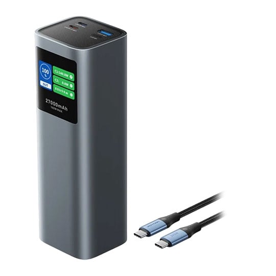 Vention 140W 27000mAh Power Bank w/ TFT info Display Grey : image 2