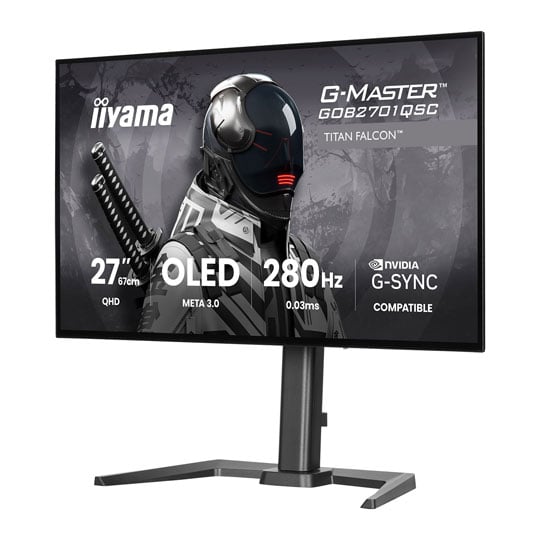 Open Box iiyama G-MASTER TITAN FALCON 27" 2K 280Hz G-SYNC HDR WOLED KVM Gaming Monitor, Speakers : image 2