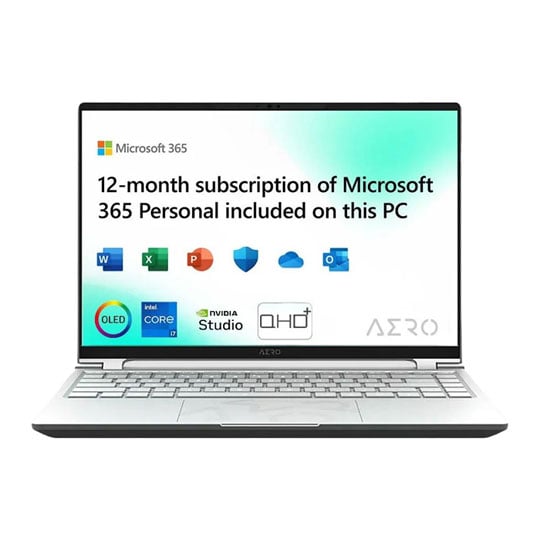 Refurbished Gigabyte AERO 14 OLED 14" QHD+ i7 RTX 4050 Gaming Laptop + 12 Months free Microsoft 365 : image 1