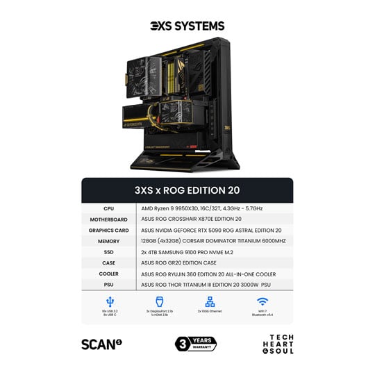 3XS PBA EDITION 20, 32GB ASUS ROG 5090, AMD Ryzen 9 9950X3D2, 128GB DDR5,4+4TB M.2 SSD, ROG PC : image 10