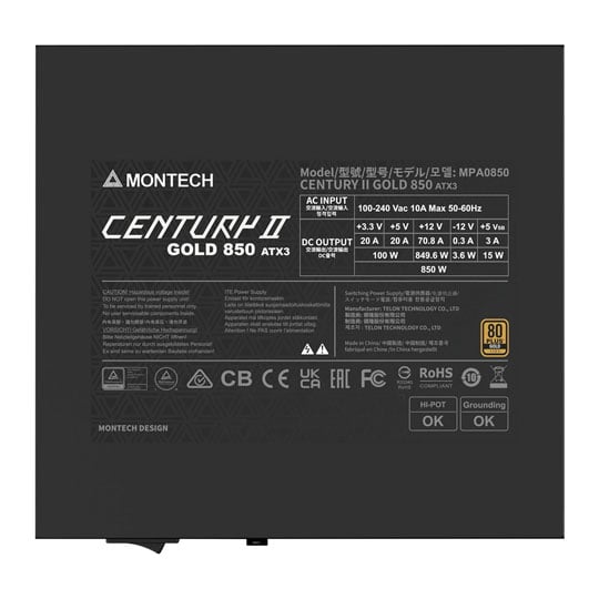 Refurbished Montech Century II 850W Fully Modular ATX3.1 Cybernetics Platinum Power Supply : image 3