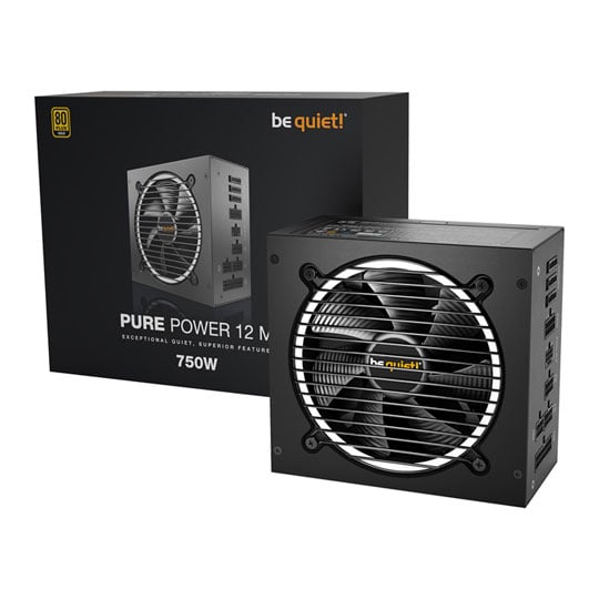 be quiet! Pure Power 12 M 750 Watt PCIE 5 80+ Gold Fully Modular PCIe 5 ATX3.0 PSU/Power Supply : image 1