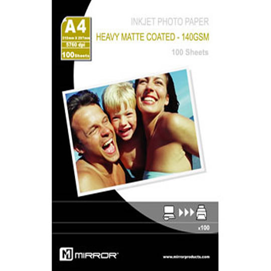 Mirror Inkjet Matte Photo Paper A4 140gsm 100pk (MP140HCP) : image 1