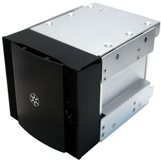 Silverstone SST-CFP51B Aluminum Bay converter, 3x5.25" to 4x3.5" in Black with 120mm Fan : image 1
