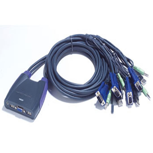Aten CS64U-B 4 Port USB KVM Switch with All cables : image 1