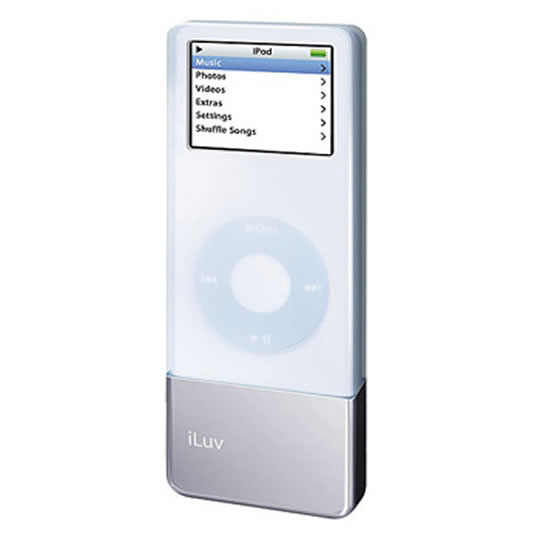 Luv i602 56HRS Battery Booster With Silicone Case For 1st Gen iPod Nano - White : image 1