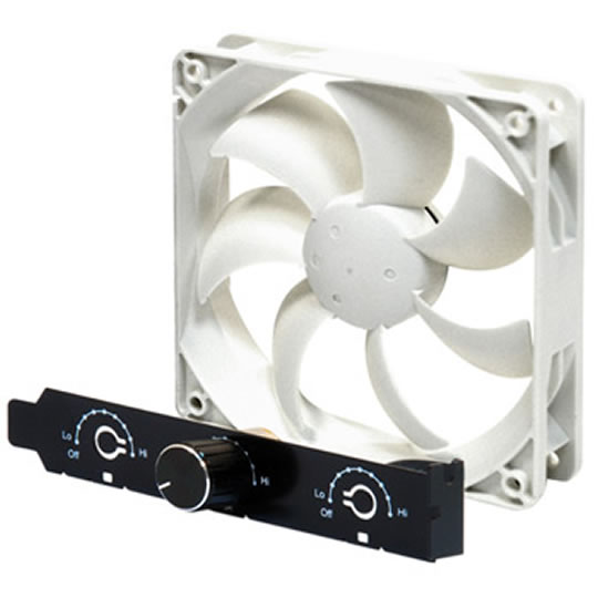 Silverstone SST-FM123 120mm Cream Bullet Fan 900-2600rpm Inc Control Module Hub with on/off : image 1