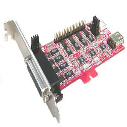 Lycom IO-118 8 Port RS232 (Serial) & 5v Bus Power Low Profile Host for PCI-E and PCI Slot : image 1