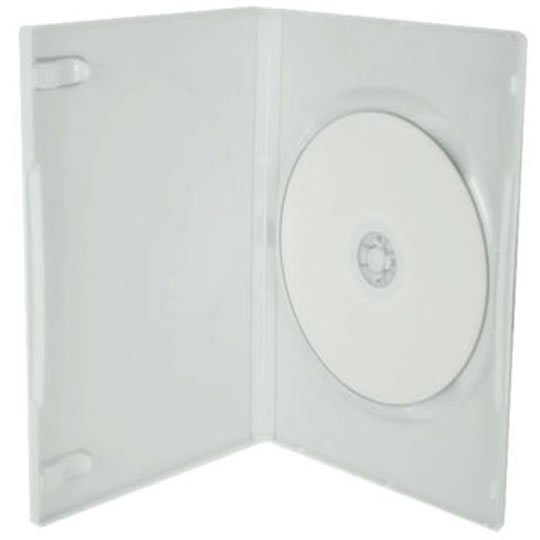 100pcs DVD Single Media Case *White* (Holds One DVD/CD) : image 1