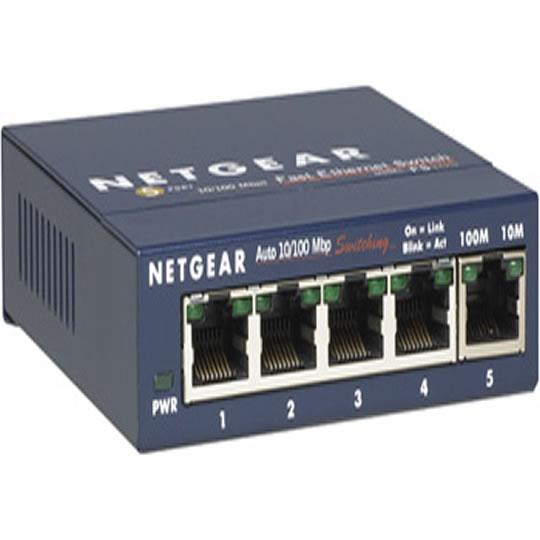 Netgear Desktop Metal 5 Port Switch FS105UK 10/100 ProSafe Unmanaged : image 1