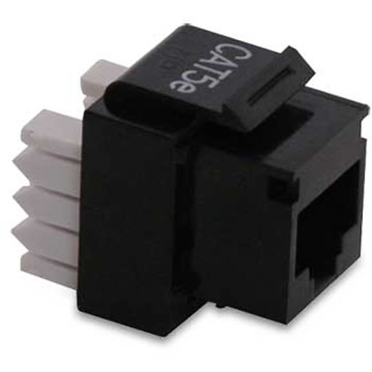 Scan 75072R Black 8 Way CAT5e (180º) RJ45 Keystone Jack (Easy Fit) : image 1