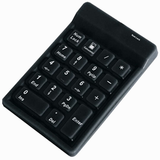 Keysonic KB-ACK-118BK Numeric Keypad Silicone Dust- and Splash Proof Retractable Cable : image 1