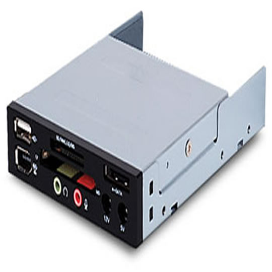 Silverstone Tech. 3.5" Black Multi Flash Card Reader & IO USB, Firewire, eSATA, HD audio (Azalia) : image 1
