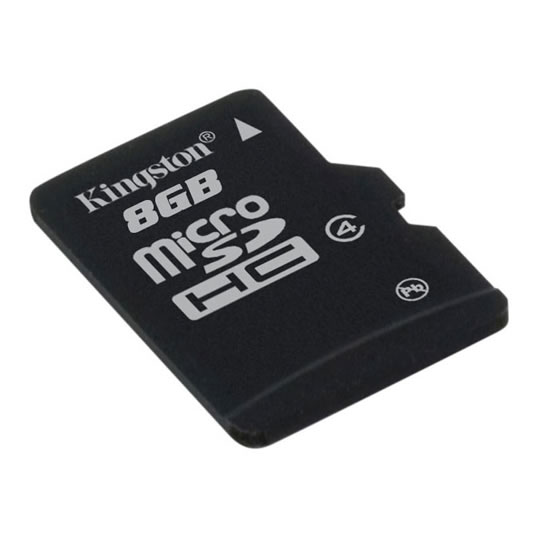 Kingston 8GB Class 4 Micro SD Memory Card + SD Adaptor : image 1