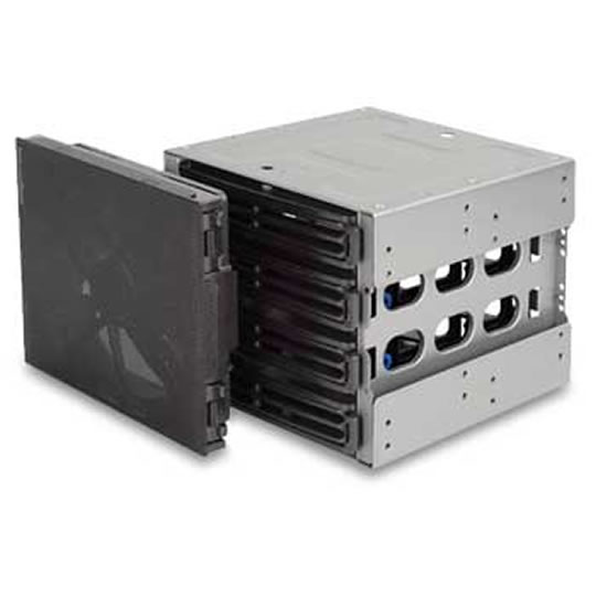 SilverStone CFP52B Cooling Front Panel, Converts 3x5.25" into 4x 3.5" bays, Hot Swap, Black : image 1