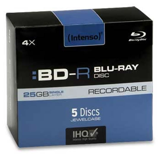 Intenso Blu-ray Media 5 Pack 25Gb 4X Recordable  5001215 : image 1