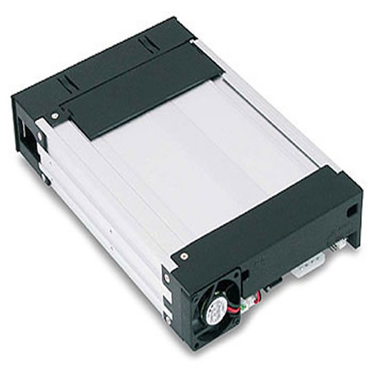 Icy Dock Mobile Rack Black MB123SK-B SATA to SATA Aluminum + Fan : image 2