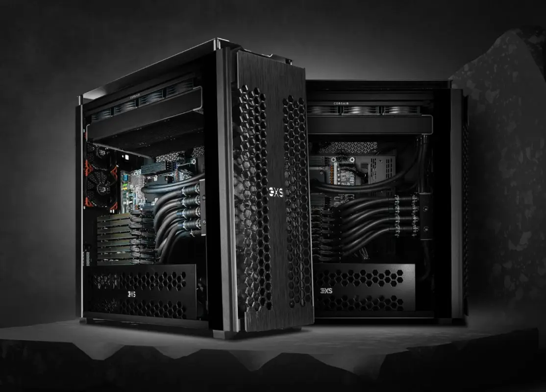 3XS eight-GPU AI dev box workstation chassis