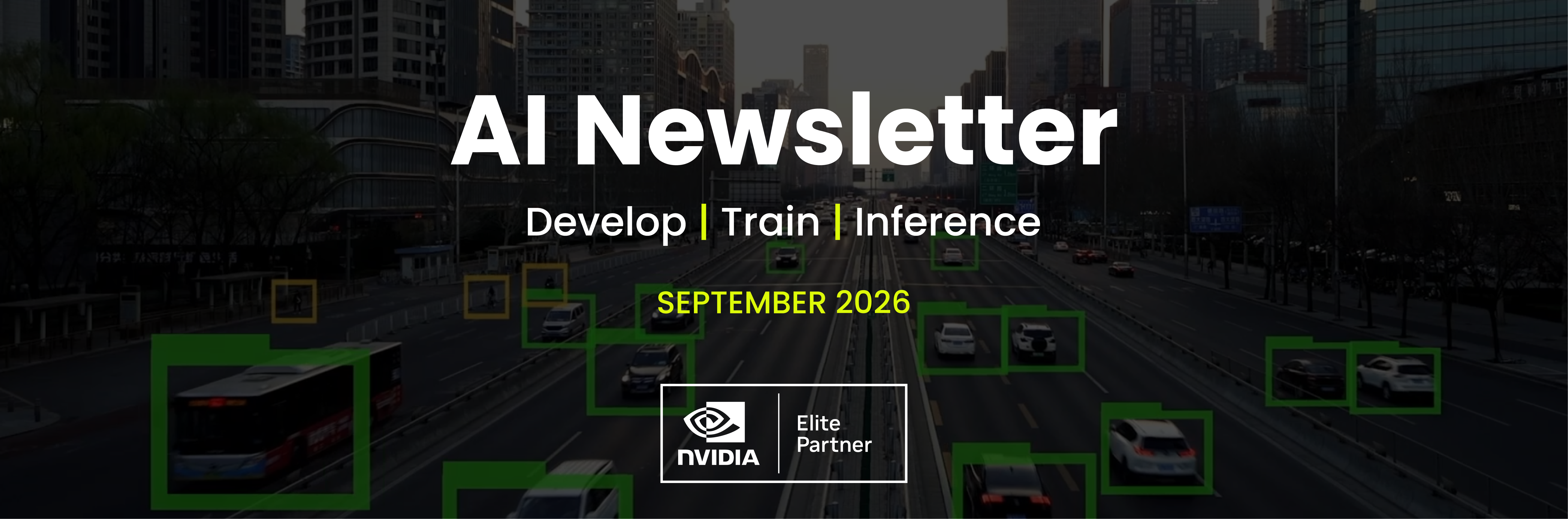 AI Newsletter September 2026 banner over an AI-assisted traffic scene