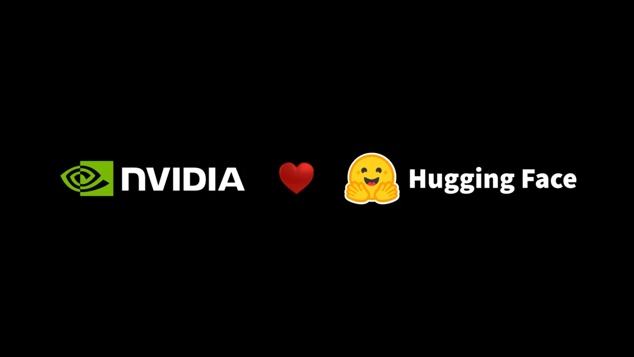 NVIDIA and Hugging Face logos joined by a heart
