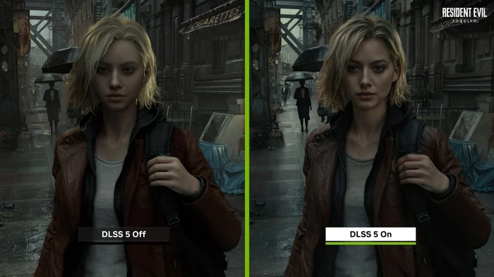 Resident Evil Requiem character comparison with DLSS 5 off and on