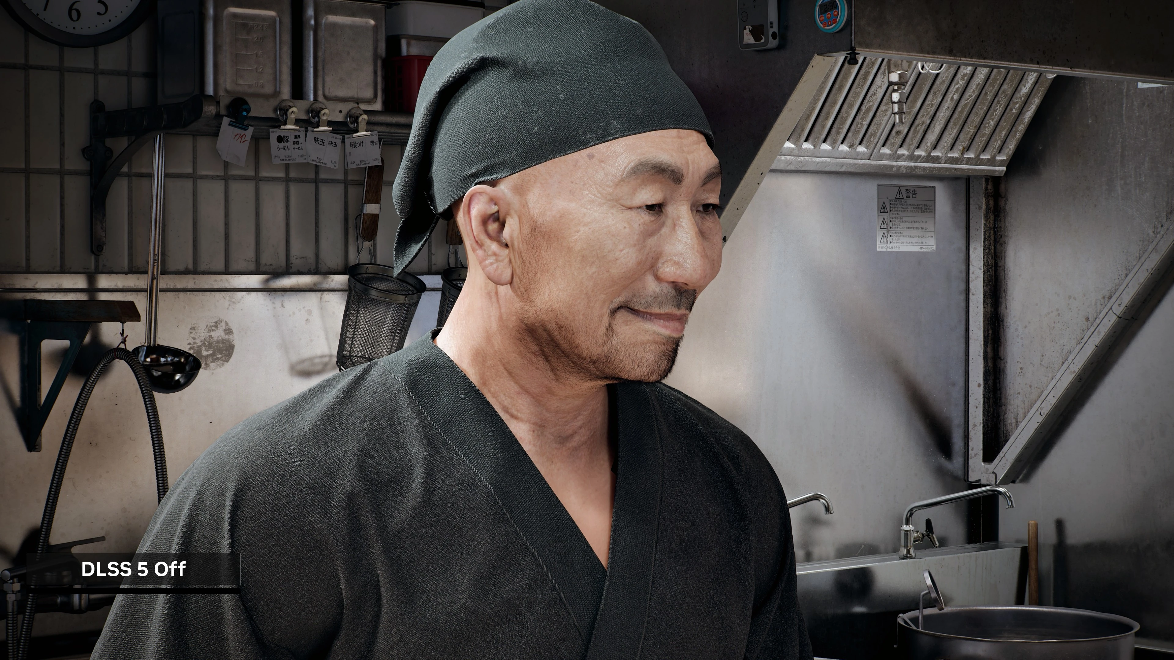 Ramen chef scene with DLSS 5 off