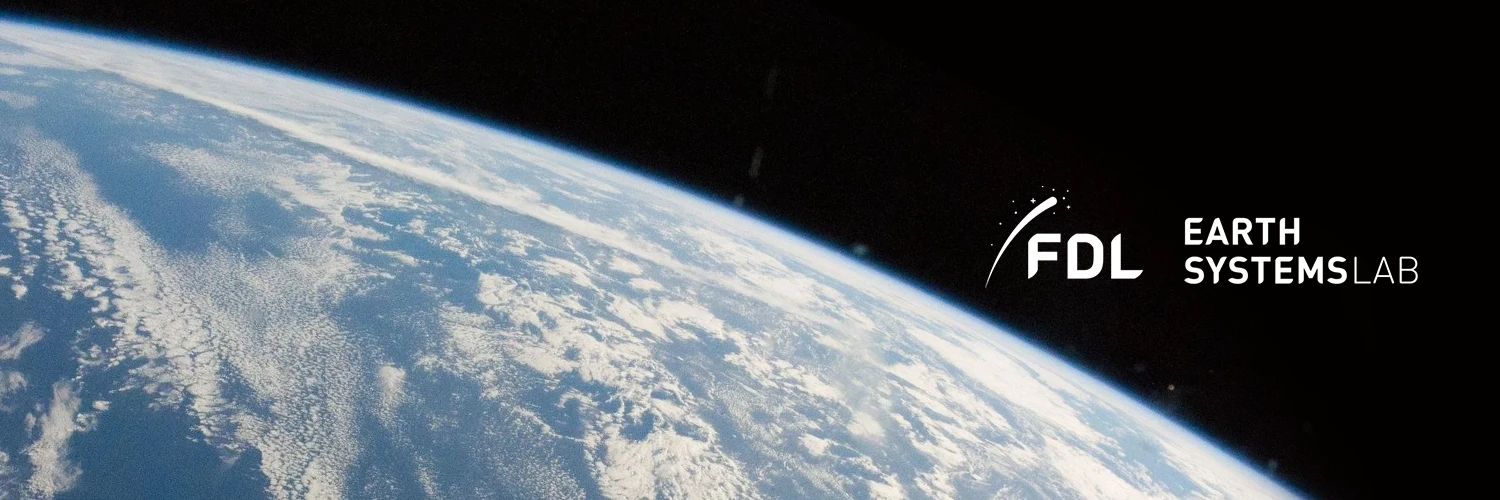 Earth viewed from orbit with the FDL Earth Systems Lab logo